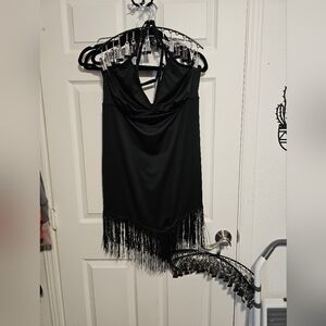 🌞Black Fringe Dress
